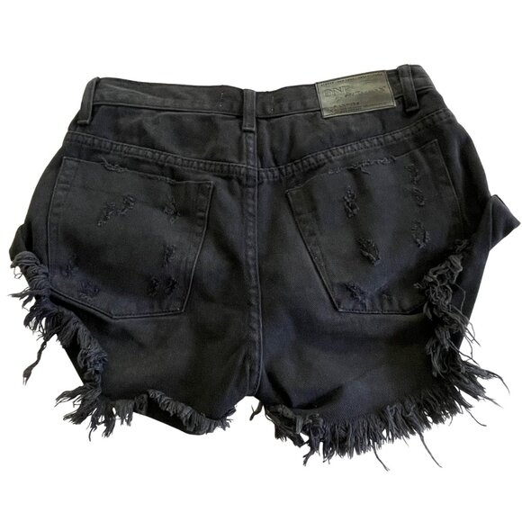 OneTeaspoon Black Bandits Long Rise Button Fly Twisted Cuff Hem Women’s Size 26 - Picture 5 of 9